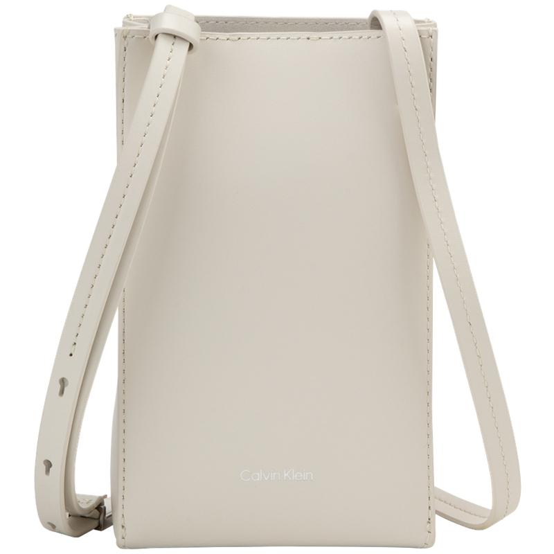

New CALVIN KLEIN SS25 Cow Leather Crossbody Bag Medium Women s Light Brown 4F1016G-67U 10.9*4.6*18.0CM