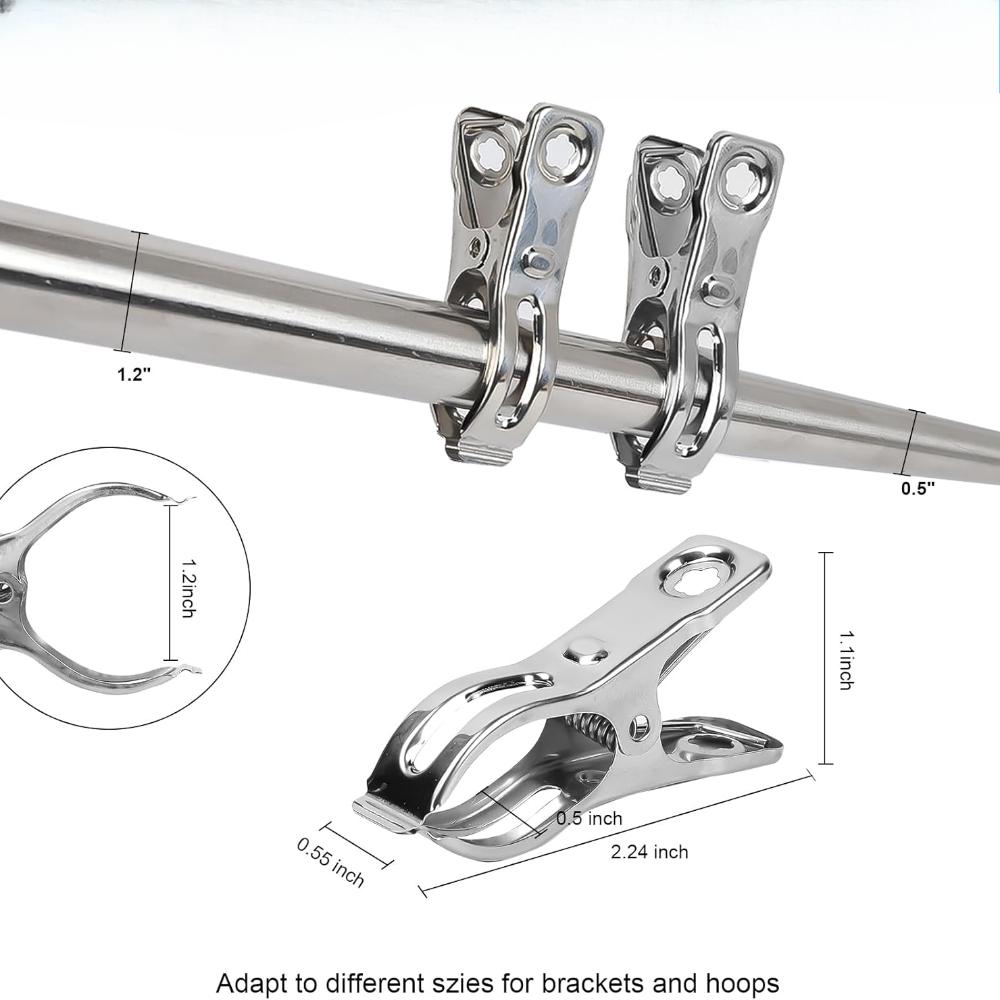 20Pcs Garden Clips, 2.3 Inch Greenhouse Clamps, Stainless Steel Greenhouse Clip for Netting, Heavy Duty Row Cover Clips with a Strong Grip