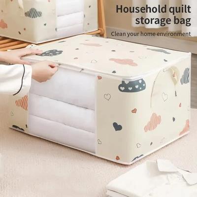 Aufbewahrungstasche für Kleidung, Decken, Steppdecken, Pullover, faltbar, Organizer-Box, langlebig, Cartoon-Druck, Winterkleidungsschrank