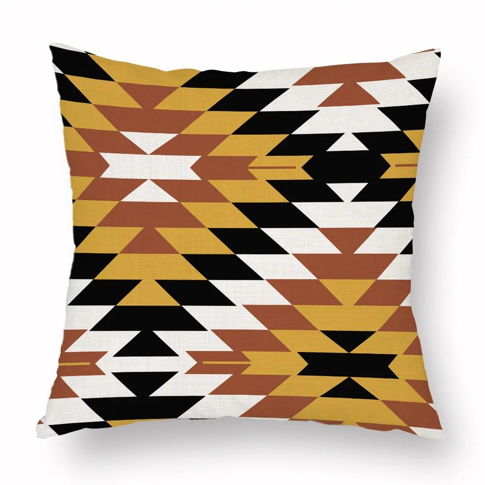 Colorful Navajo Aztec Geometric Printing Pattern Cushion Cover Home Living Room Sofa Decorative Pillow 45*45Cm