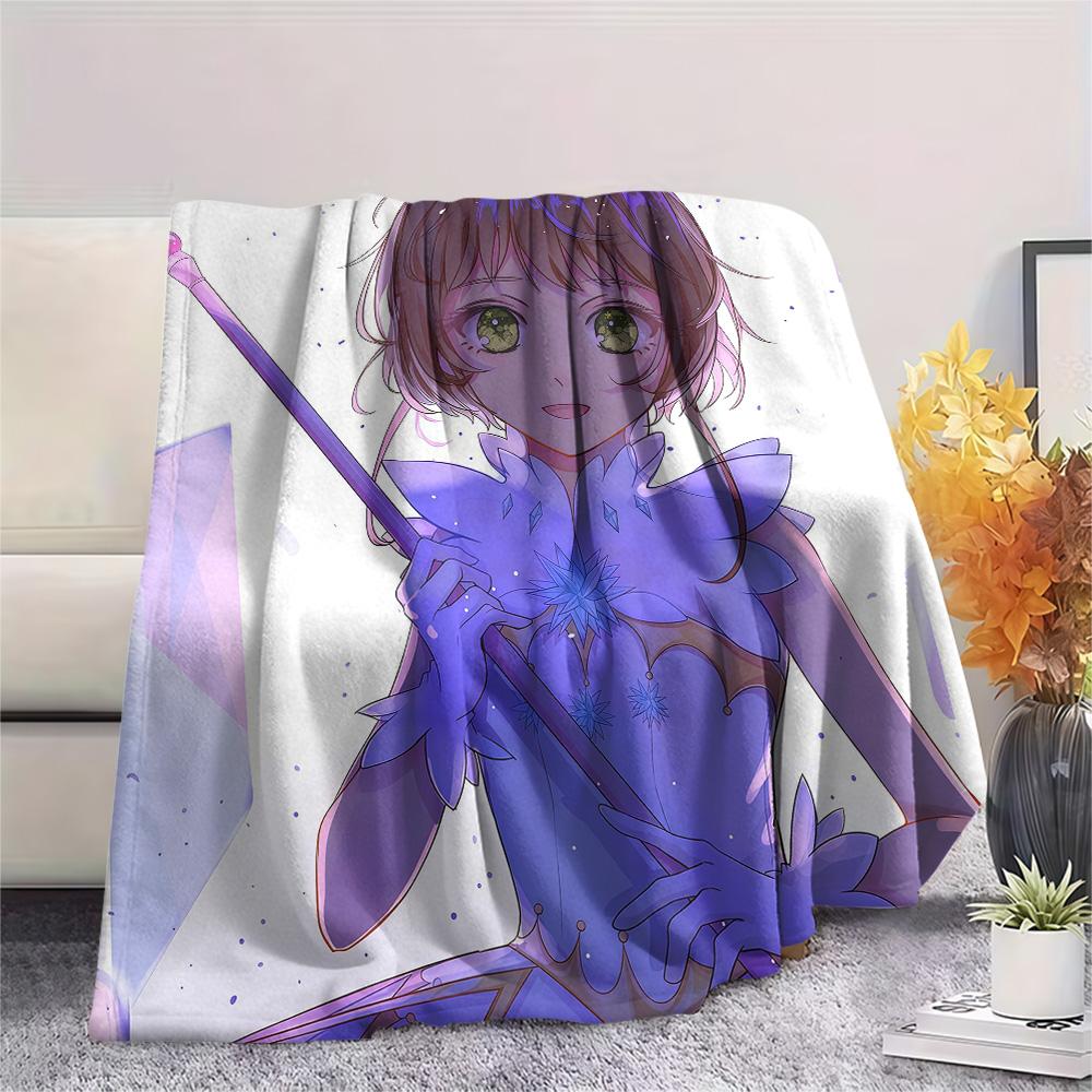 Cardcaptor Sakura Kinomoto Sakura Theme flannel blanket, comfortable for daily home use, perfect gift for fans