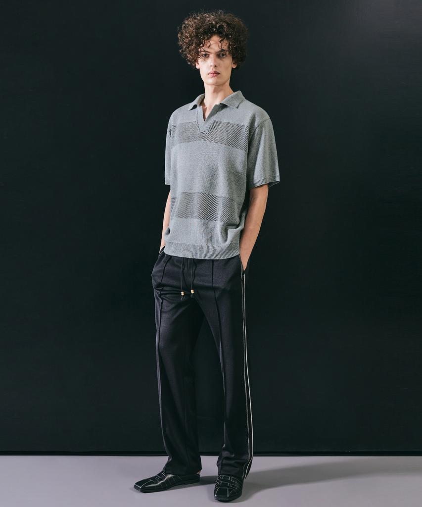 LMOOD Holiday Pk Half Knit Short Sleeve Shirt Ash Blue