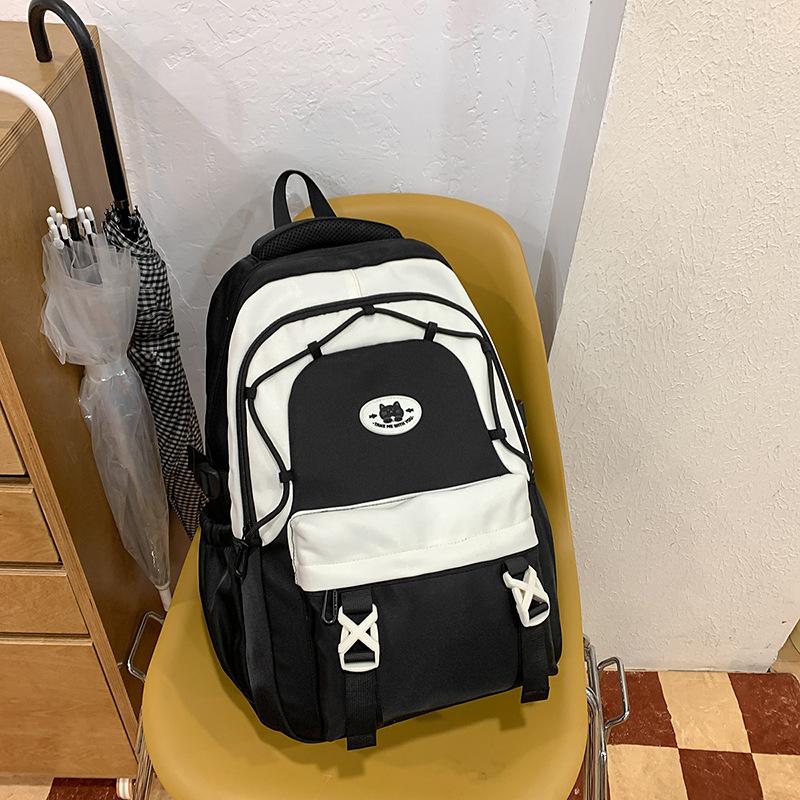 Cute Color Matching Schoolbag Women's Large-capacity Backpack Sweet Girl Primary and Secondary School Students Backpack Girls High Value