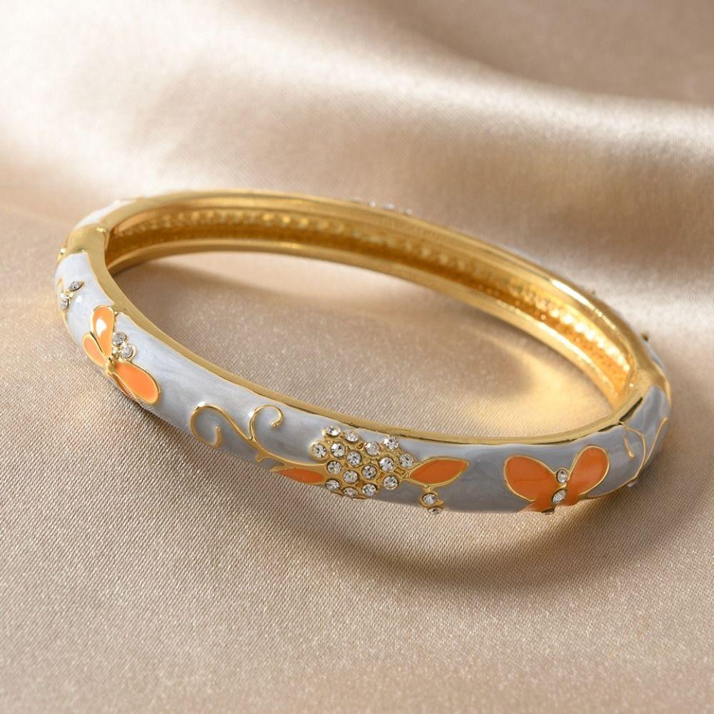 Tradiční Vintage Cloisonné Náramek Dvojitý Náramek Dámský Náramek na Ruku Šperky Dárky