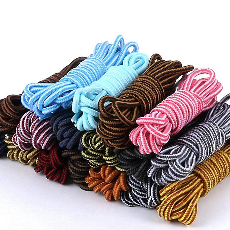 2 Pair NEW Heavy Duty Round Boot Laces Durable Striped Shoelaces for Hiking Work Boots Outdoor Sports Sneaker Shoe Laces