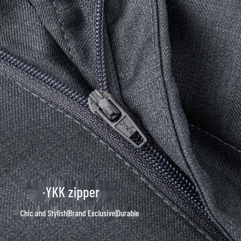 Pai Luomeng Men's 100% Wool Adjustable Waist Suit Trousers