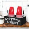 Wood Coffee Station Rack for Organizing Cups and Accessories Disposable Cup and Lid Organizer Wooden Storage Box