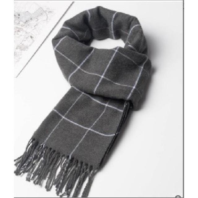 New Atmosphere Imitation Cashmere Plaid Tassel Scarf For Men In Autumn And Winter, With Thickened Velvet And Warm Neck