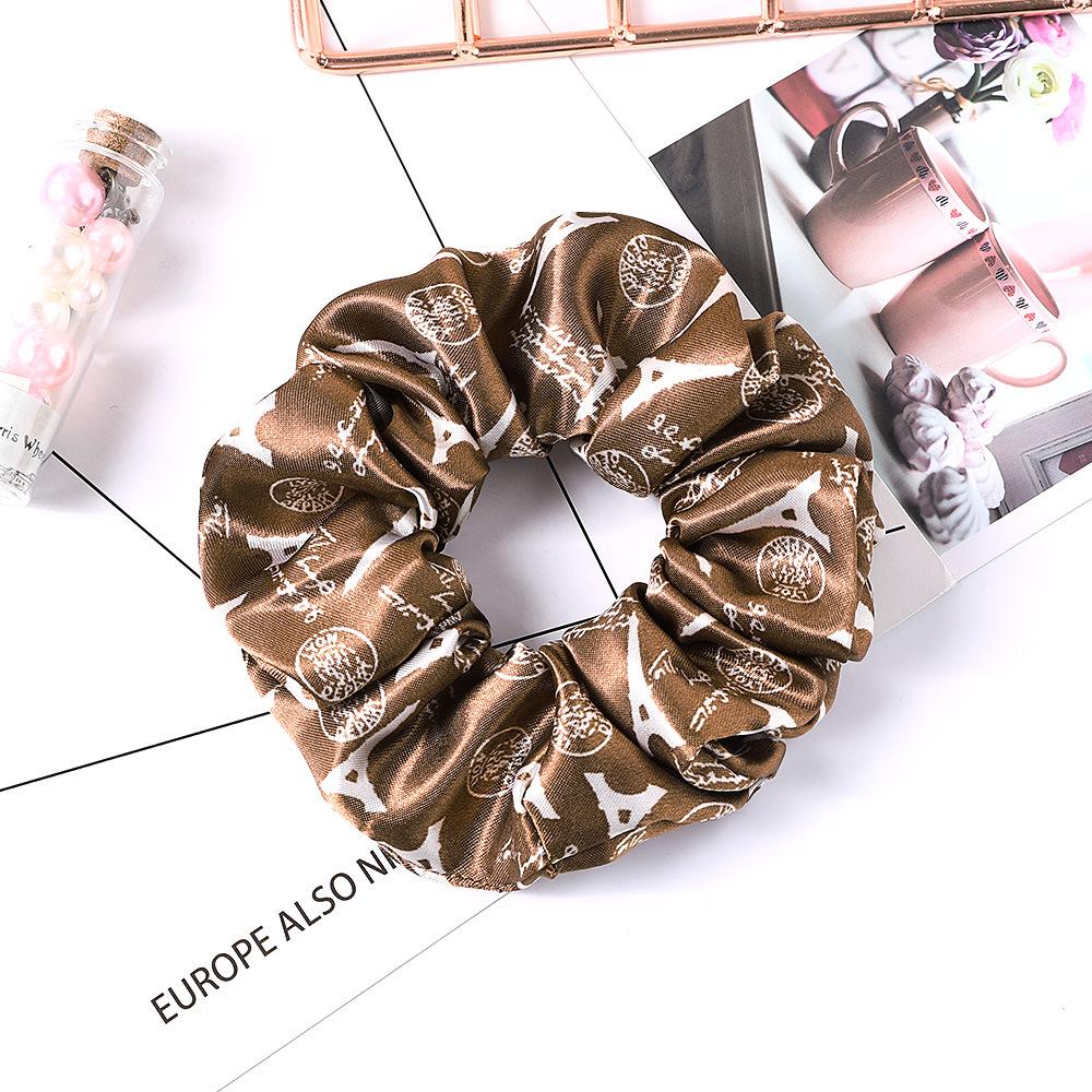 New Satin Printed Flower Floral Scrunchie Women Girls Elastic Hair Rubber Bands Accessories Tie Hair Ring Rope Holder Headdress