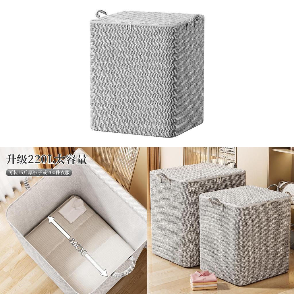 Cotton Comforter Storage Bag With Sealable Zipper For Bedroom Organization