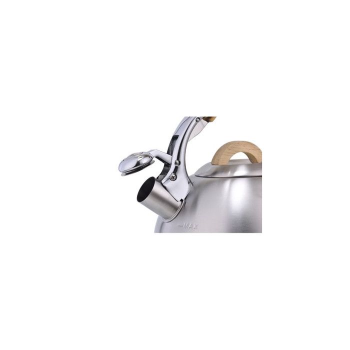 Bouilloire Sifflante 3 L - Manche En Bois - Acier Inoxydable