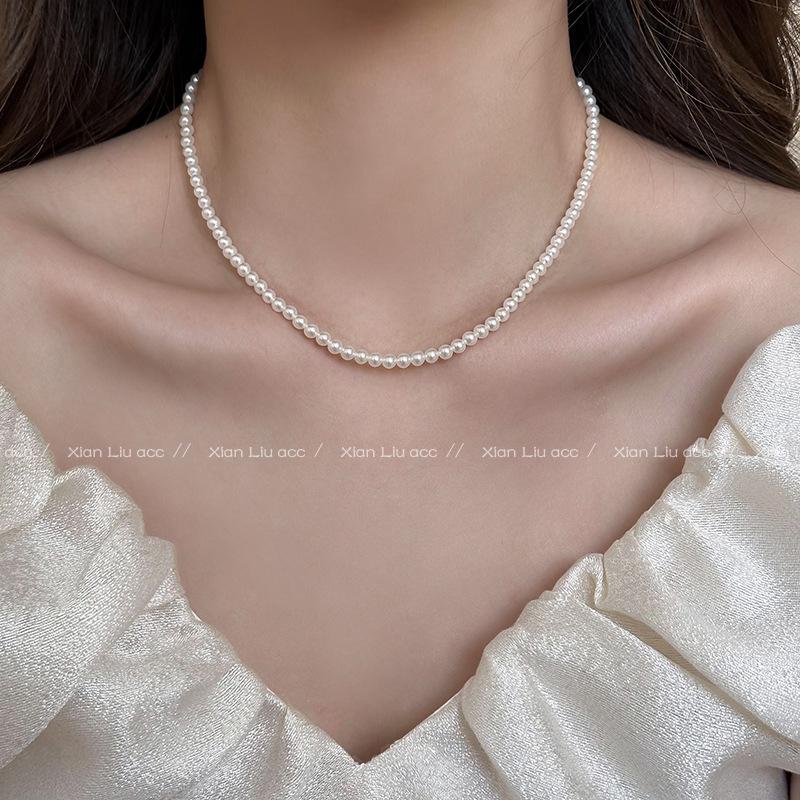 2025 Sense Layered Black Agate & Pearl Necklace - Light Luxury Women's Clavicle Chain Accessory