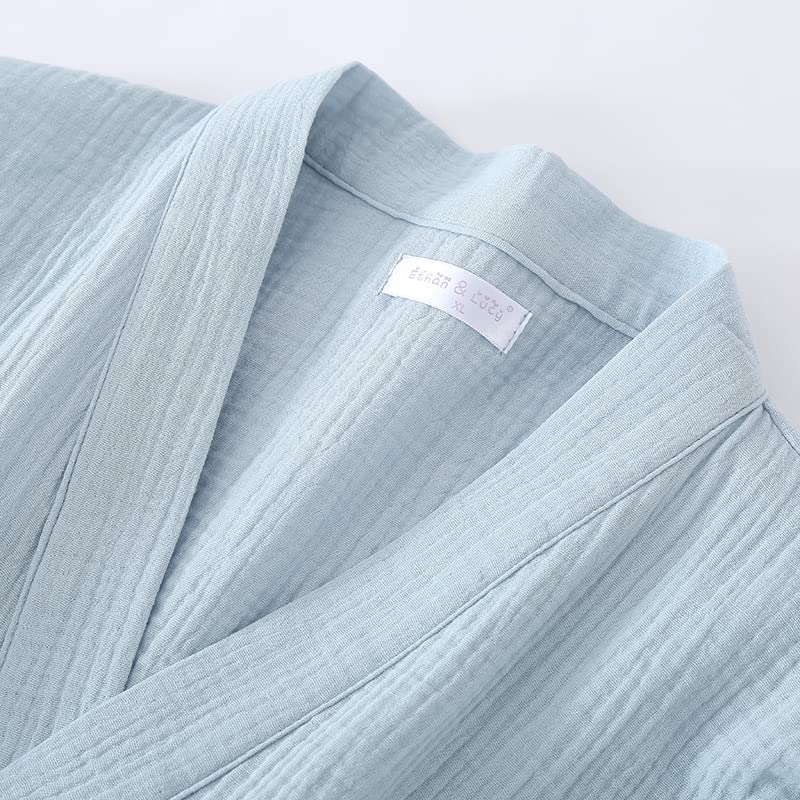 Pijamale Dublu Gaze pentru Bărbați și Terry Sensitive Cadou Închis Scurt Stil Japonez Femei, 100% Bumbac, Pânză, Îmbrăcăminte de Casă, Îmbrăcăminte Post-Baie, Îmbrăcăminte de Casă,