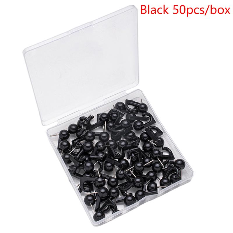 

50 шт. Черные прозрачные пластиковые головки Кнопки-крючки Декоративные кнопки Крючок-спинка Кнопки-гвоздики Крючок для пробковой доски