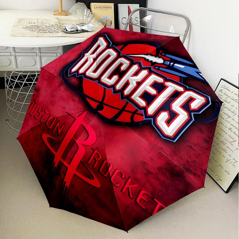 basketball Pride Rockets Umbrella Folding umbrella, automatic umbrella 8-Frame for Travel, camping Use Gift for Halloween Christmas