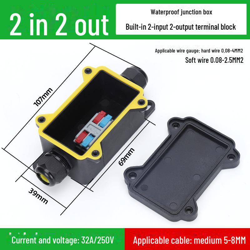 Waterproof Outdoor Quick Connector Terminal - 2/3/4 Core Rainproof Docking Plug