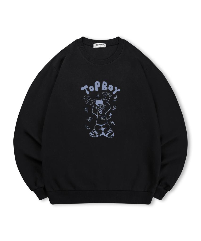 TOPBOY [Non-Fleece Or Fleece-Lined] Dancing Dog Print Sweatshirt (Type A)