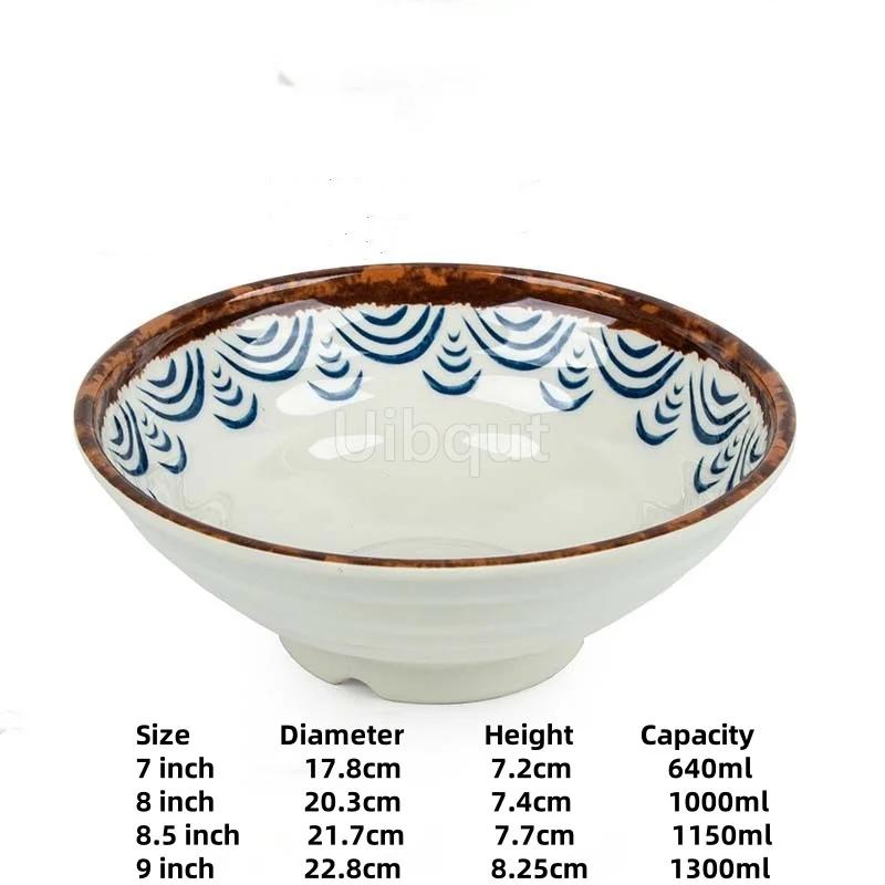Melamine Noodle Bowl Household Plastic Tableware Restaurant Commercial Ramen Salad Bowl Thickened Not Easily Broken Soup Bowls