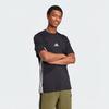 Adidas Essential Striped Comfortable Breathable Skin-Friendly Soft Short Sleeve T-Shirt Men Tops Black JD1906