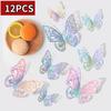 12/48Pcs Fashion 3D Butterfly Creative DIY  Wall Sticker Modern Wall Art Home Bedroom Room Decorative Butterflies  DIY Gift