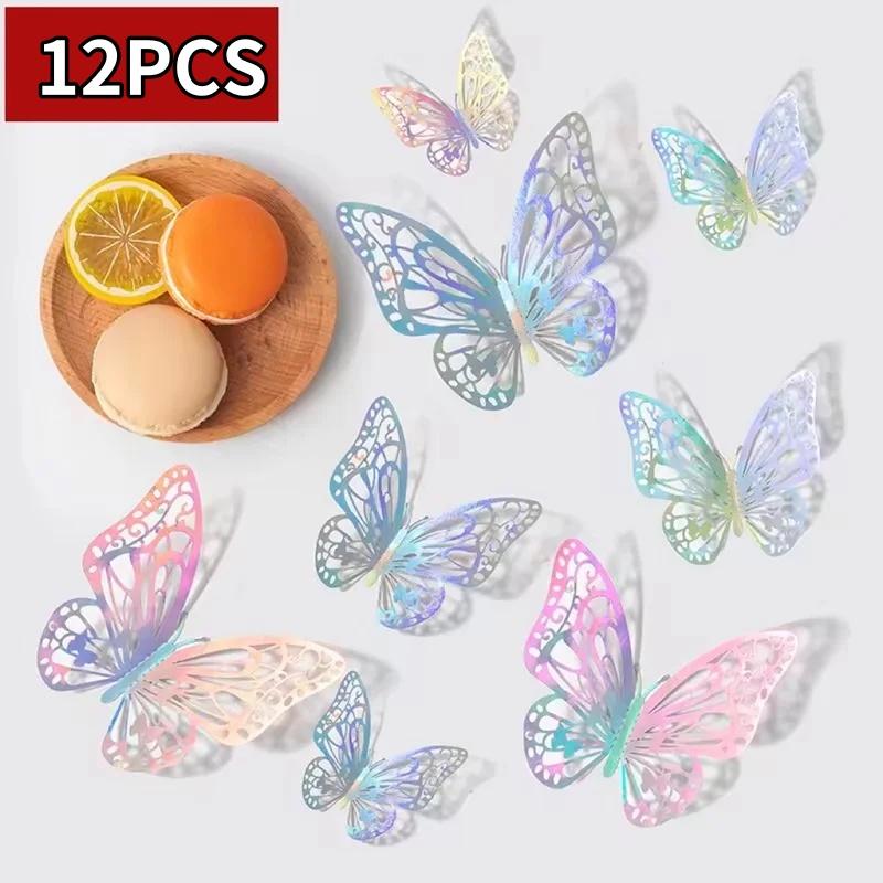 

12/48Pcs Fashion 3D Butterfly Creative DIY Wall Sticker Modern Wall Art Home Bedroom Room Decorative Butterflies DIY Gift