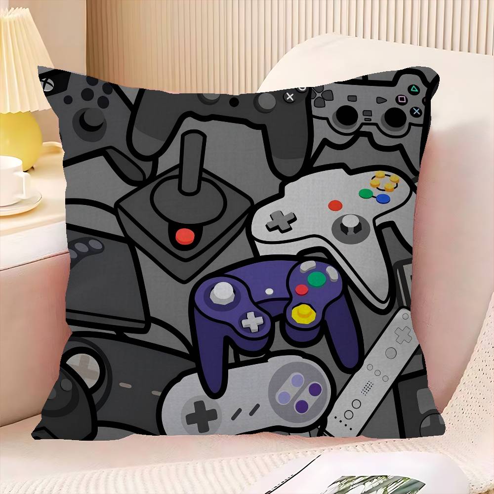 Gamer Casual Carpet With Controller Cushion Cover Car Throw Pillow Case For Sofa Car Christmas Gift 40x40cm 45x45cm