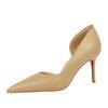Korean Style Pointed Toe Slim Heels With Shallow Mouth Side Hollow Office High Heels For Pedicures And One Foot For High Heels