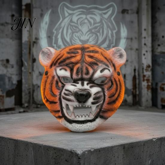Full Face Animal Masque Halloween Tiger Masque, Realistic Head Crack-resistant PU for Masquerade Party Costume, Stage Performance Three-dimensional