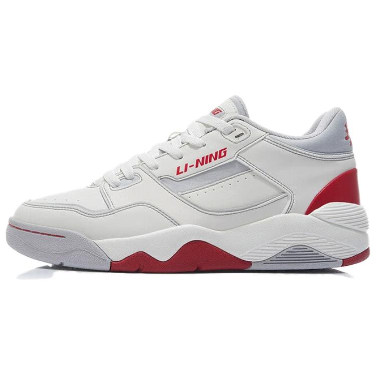 

Li-Ning Удобные Универсальные Нескользящие Износостойкие Кроссовки для баскетбола средней высоты Мужские кроссовки Белый Серый Красный ABCS103-1 46⅓