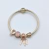 Crystal Beaded Love Heart Bracelet with Rhinestone Pendant - Adjustable Friendship Jewelry