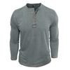 Herren Henley Kragen Langarm T-Shirts Einfarbig Frühling Herbst Freizeit T-Shirt Herren