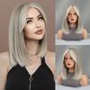 Little T Front Lace BoBo Head Short Straight Hair Light Gold Hanging Ear Rice Wigs Women's Wig