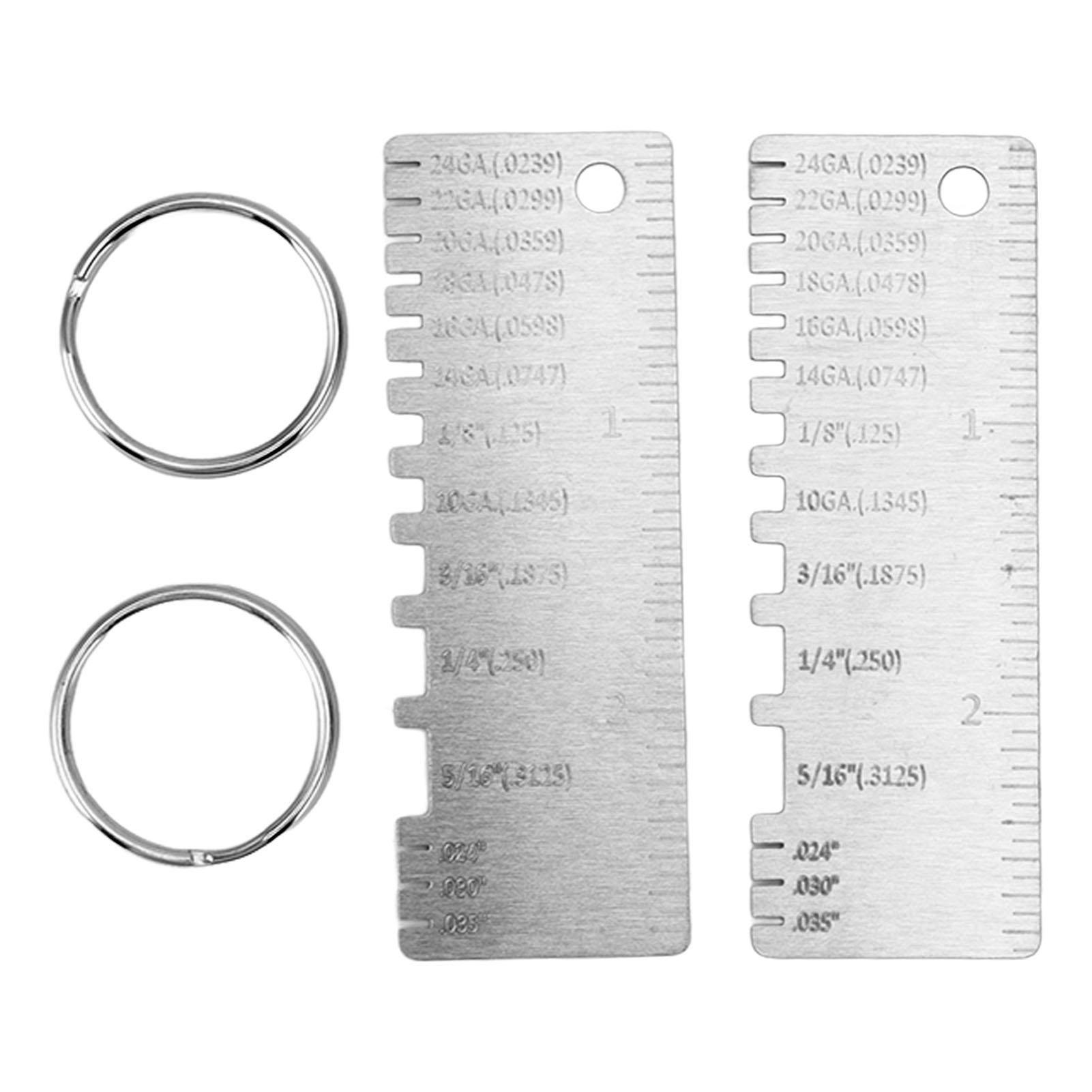 

2 шт. Толщиномеры из нержавеющей стали Профессиональный стандартный толщиномер для сварки металлических листов