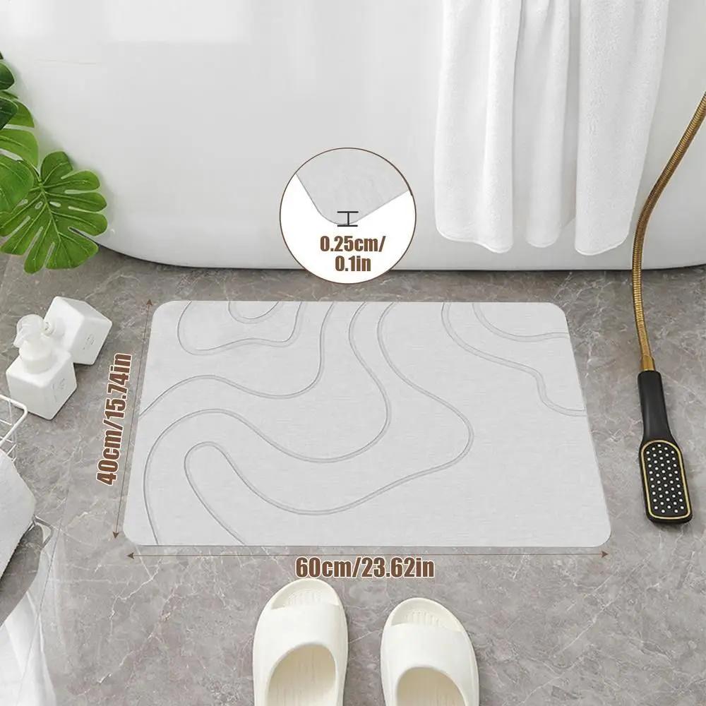 New 40x60cm Bathroom Anti-slip Mat Super Absorbent Diatomite Stone Entrance Carpet Anti-Slip Bedroom Door Mat