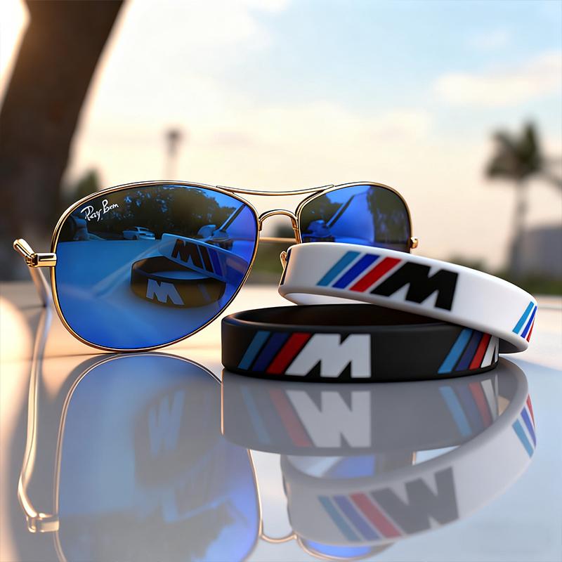 1/2Pcs M Power Rubber Stretch Wristbands Sports Bracelet Decoration Stickers For BMW G30 G32 G01 G02 G05 G06 G07 G26 G23 G22 F40