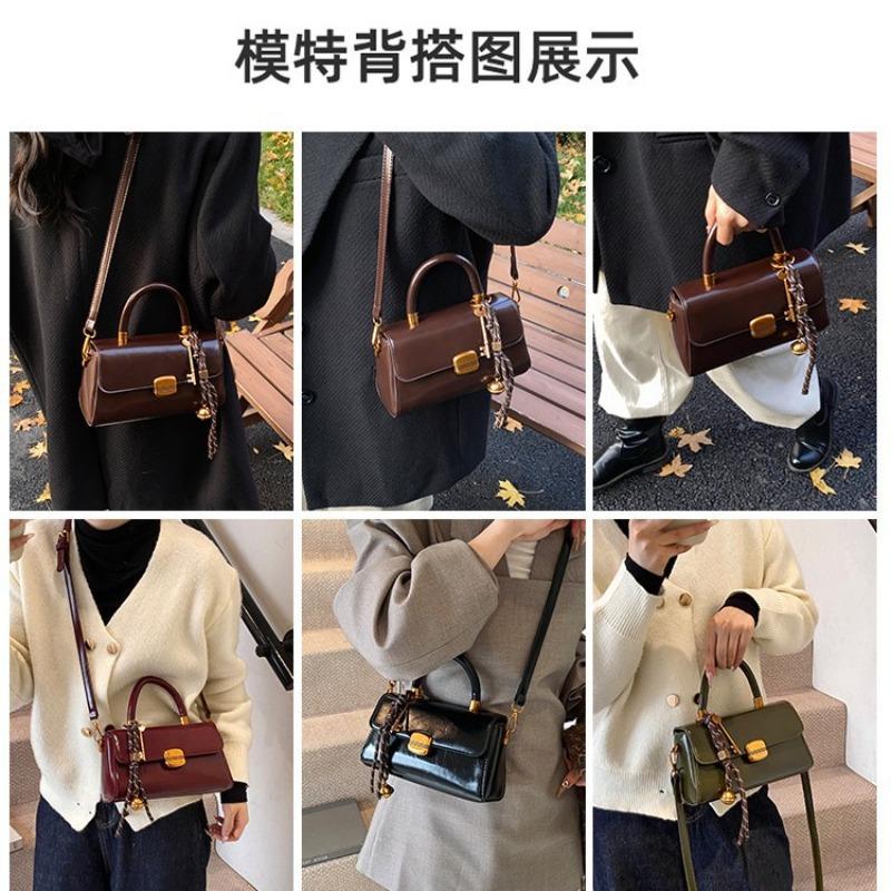 Trendy Retro Small Square Bag Trendy Texture Shoulder Messenger Bag Premium Light Luxury Portable Women's Bag