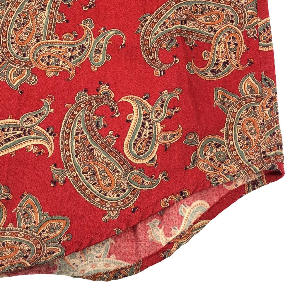 Lauren Ralph Lauren Paisley Pattern Logo Embroidery Long Sleeve Cotton Shirt Women Used