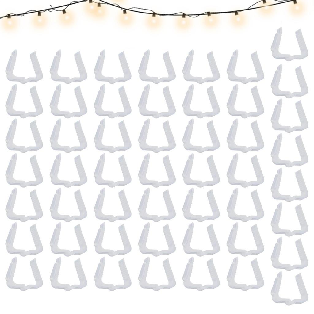 50 Pcs Windproof Fixed Light Clips Christmas String Light Hanger Hooks Waterproof Light String Clips For Roof String Lights