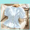 French Chic Summer Blouse With 3d Pattern For Women Fashion And Casual Wear