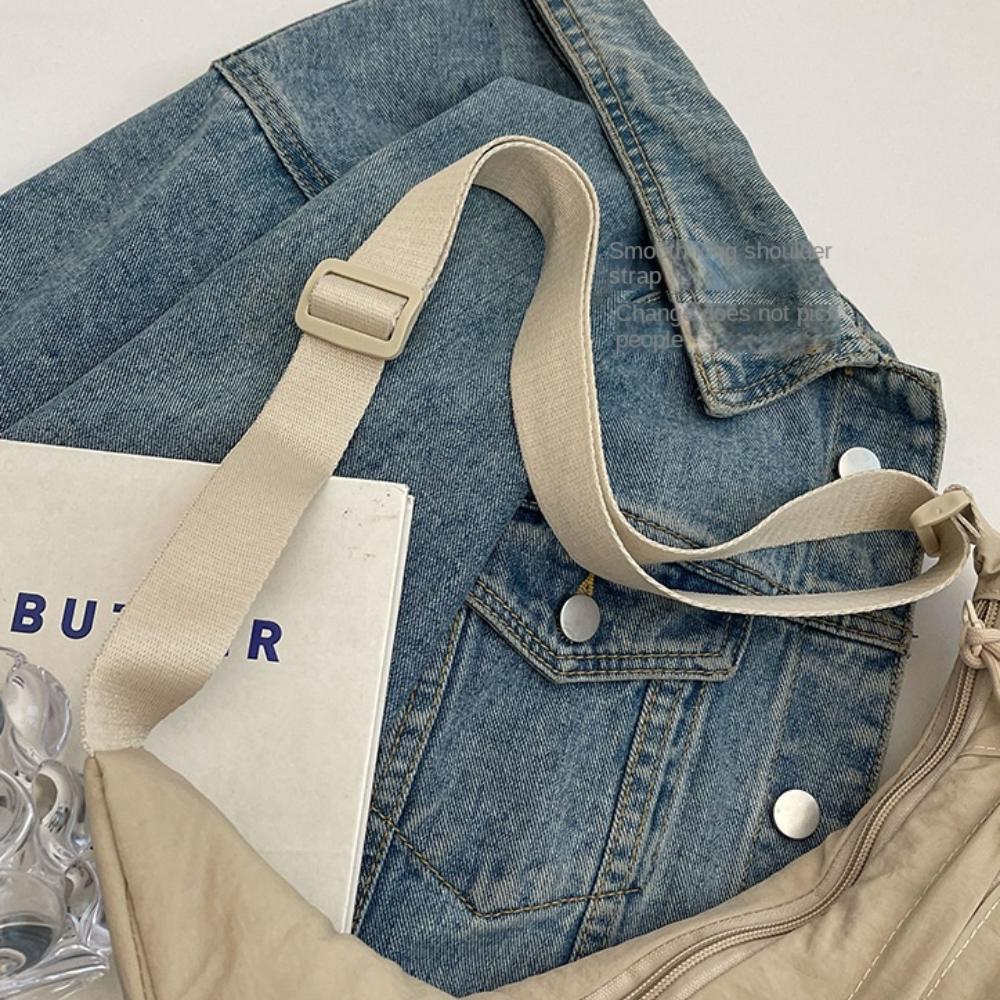 Versatile Canvas Crossbody Bags Large Capacity Korean Simplified Sports Hobos Bag Lightweight Solid Color Shoulder Bag Men