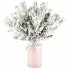 15Pcs Snowy Artificial Pine Needle Branches for Holiday Decor Christmas Tree Accents Wreaths Garlands and Crafting Projects