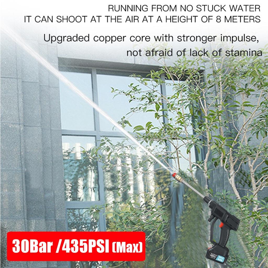 Black  Electric Cordless High Pressure Car Washer Guns Foam Generator Water Guns Spray Cleaner Car Washing Machine