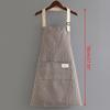 Lightweight & Comfort Sleeveless Apron, Breathable Cotton Linen With Vertical Stripe For Professional Or Home Use
