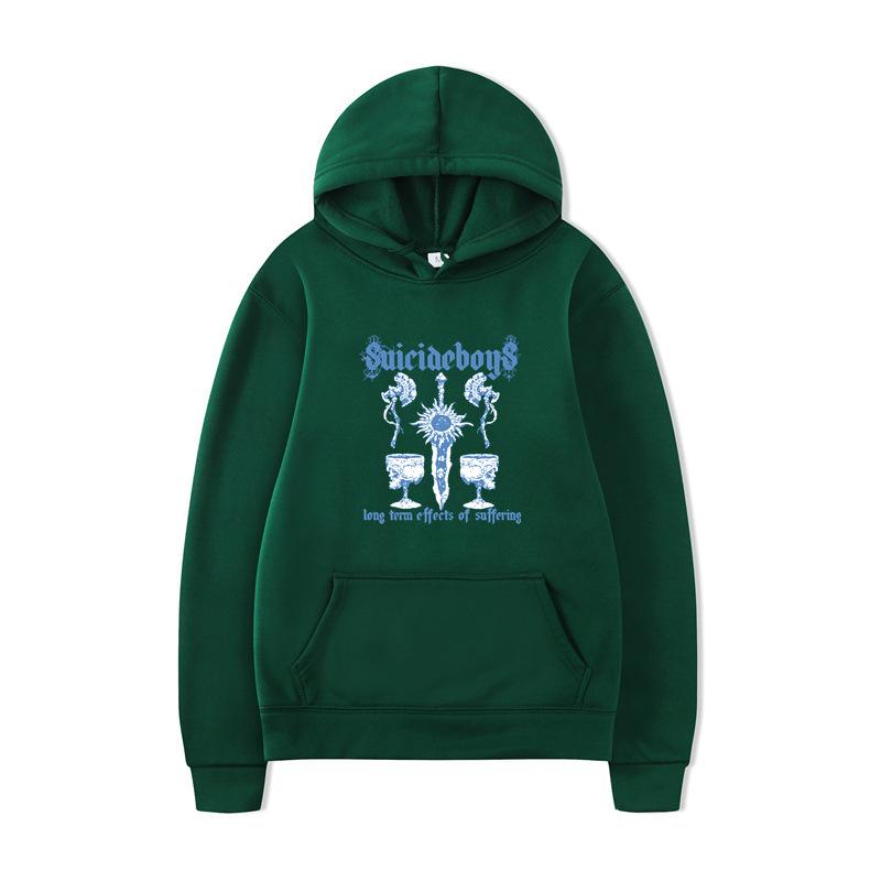 Autumn Winter Sword Letter Print Men Hoodie Vintage Unisex Pullover Men Vintage Graphic Hoody Tops Oversize Clothing