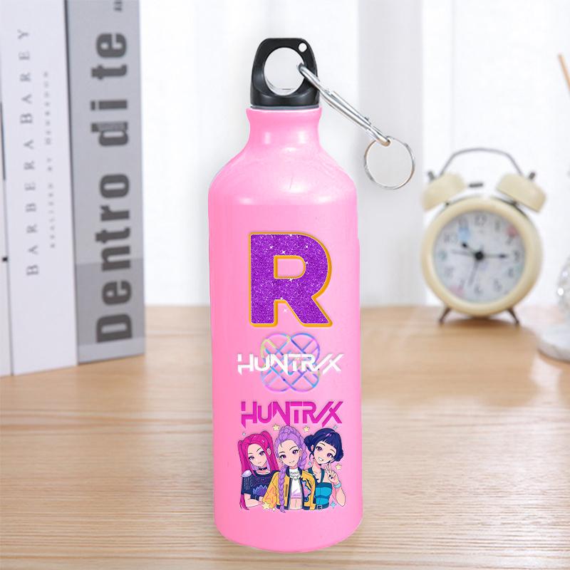 High Quality 500ml KPop Demon Hunters Kids Sport Water Bottle Letter A-Z Rumi Mira Zoey Outdoor Bottle Large Capacity Girl School Drink Cups