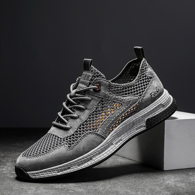 

Летняя уличная дышащая тонкая сетчатая мужская обувь 2024 года, новый тренд, повседневная спортивная сетчатая обувь с мягкой подошвой 38