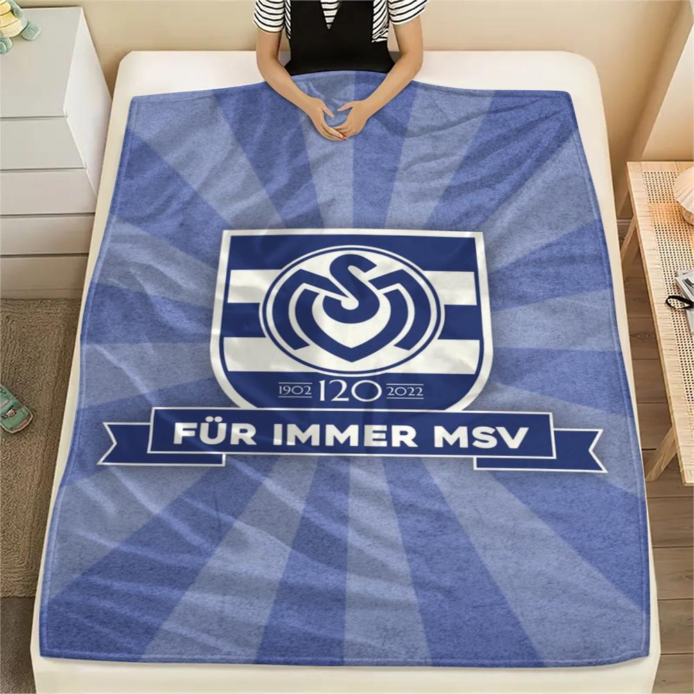

1pc Msv Duisburg Print Flannel Blanket, High quality Comfortable for All Seasons, Home Decor, Warmth and Comfort, Perfect for Christmas Gifts73 80cm x 120cm