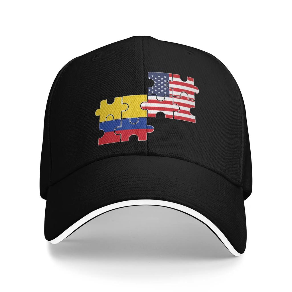 Vintage Colombia Flag Golf Cap Unisex Headwear Outdoor Travel Adjustable Fit Sun Caps