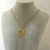 ins full diamond spiral pendant necklace plated 18K chain stainless steel personalized bead chain design jewelry women