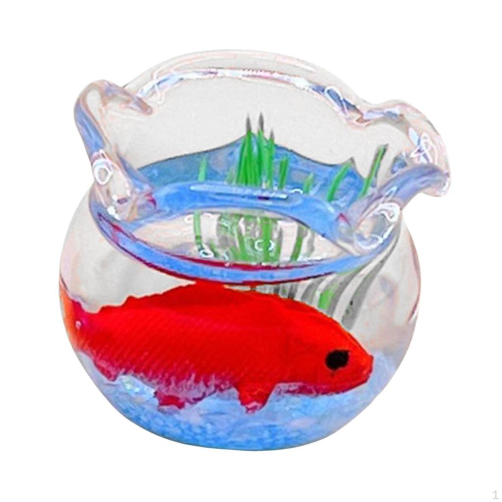 1/12 Puppenhaus Fisch im Aquarium Mini Simulation Handgefertigt Miniatur Tank Modell Zubehör
